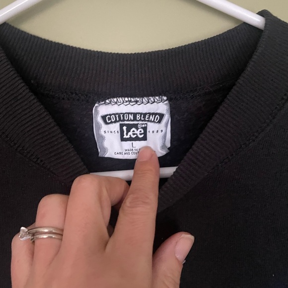 Rare VTG Lee Black Tiger Double sided Graphic Sweatshirt Sz L - Picture 3 of 7